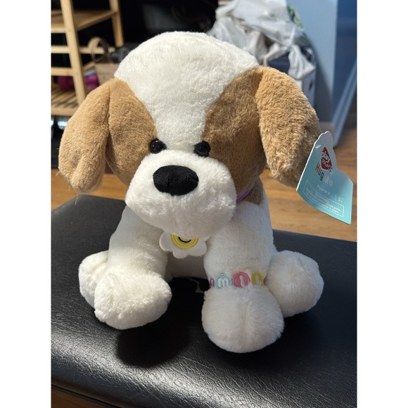 PlayRight Hug Me Puppy‎ Plush Dog Stuffed Animal Tan 11''  Soft Toy - Picture 1 of 7